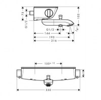 HANSGROHE TERMOSTATICA BAÑO CROMO